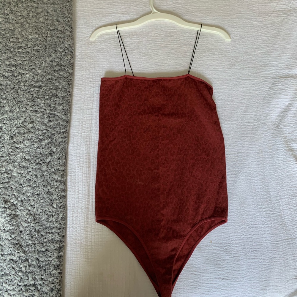 maroon Cheetah print bodysuit